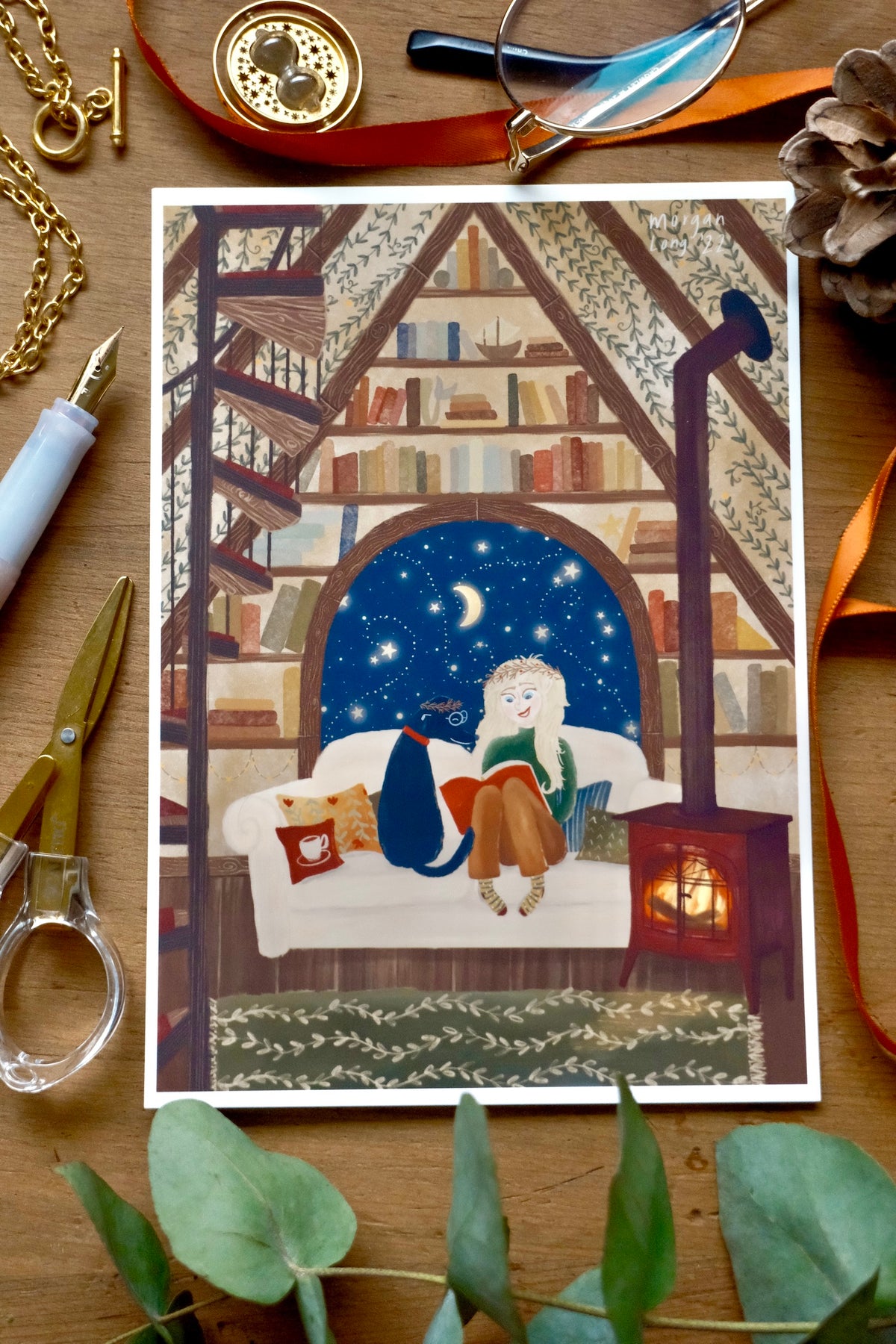 Cozy Autumn Postcard