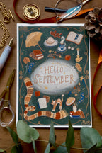 Hello September Postcard