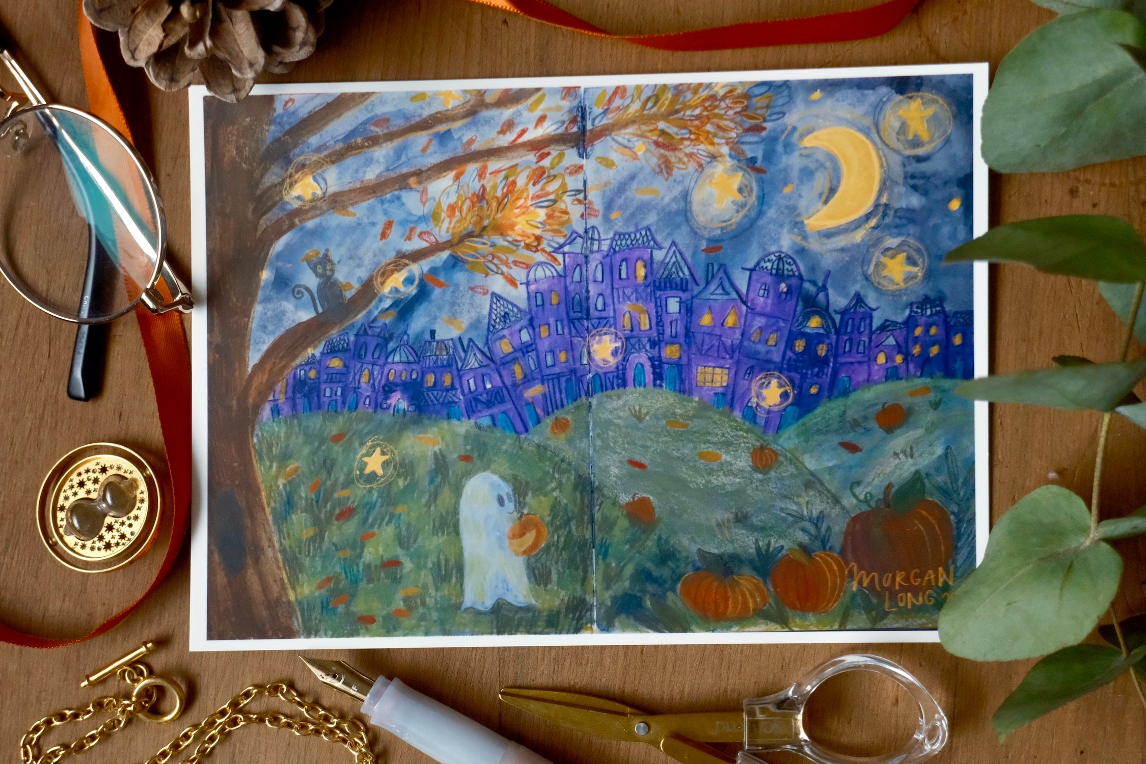 Pumpkin Patching Postcard