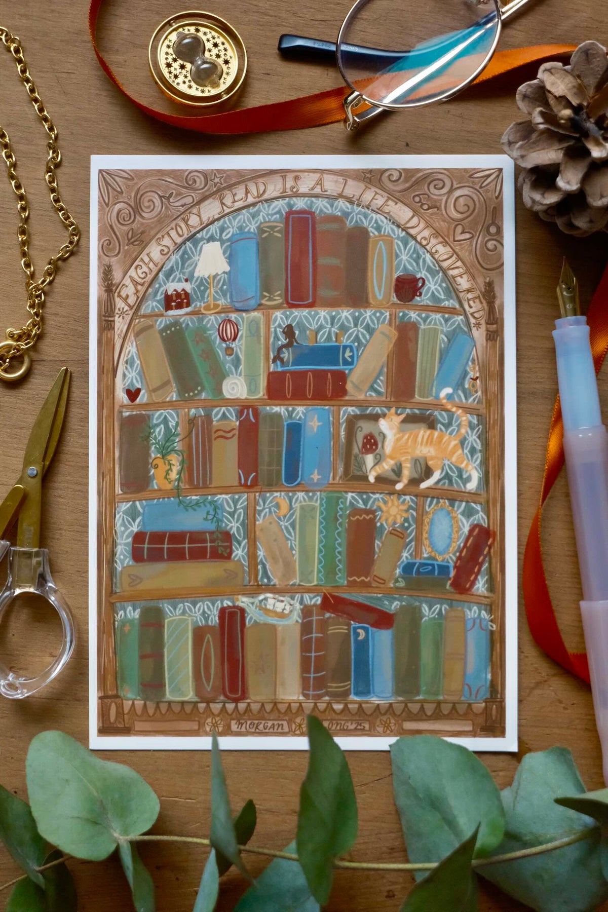 Secret Bookcase Postcard
