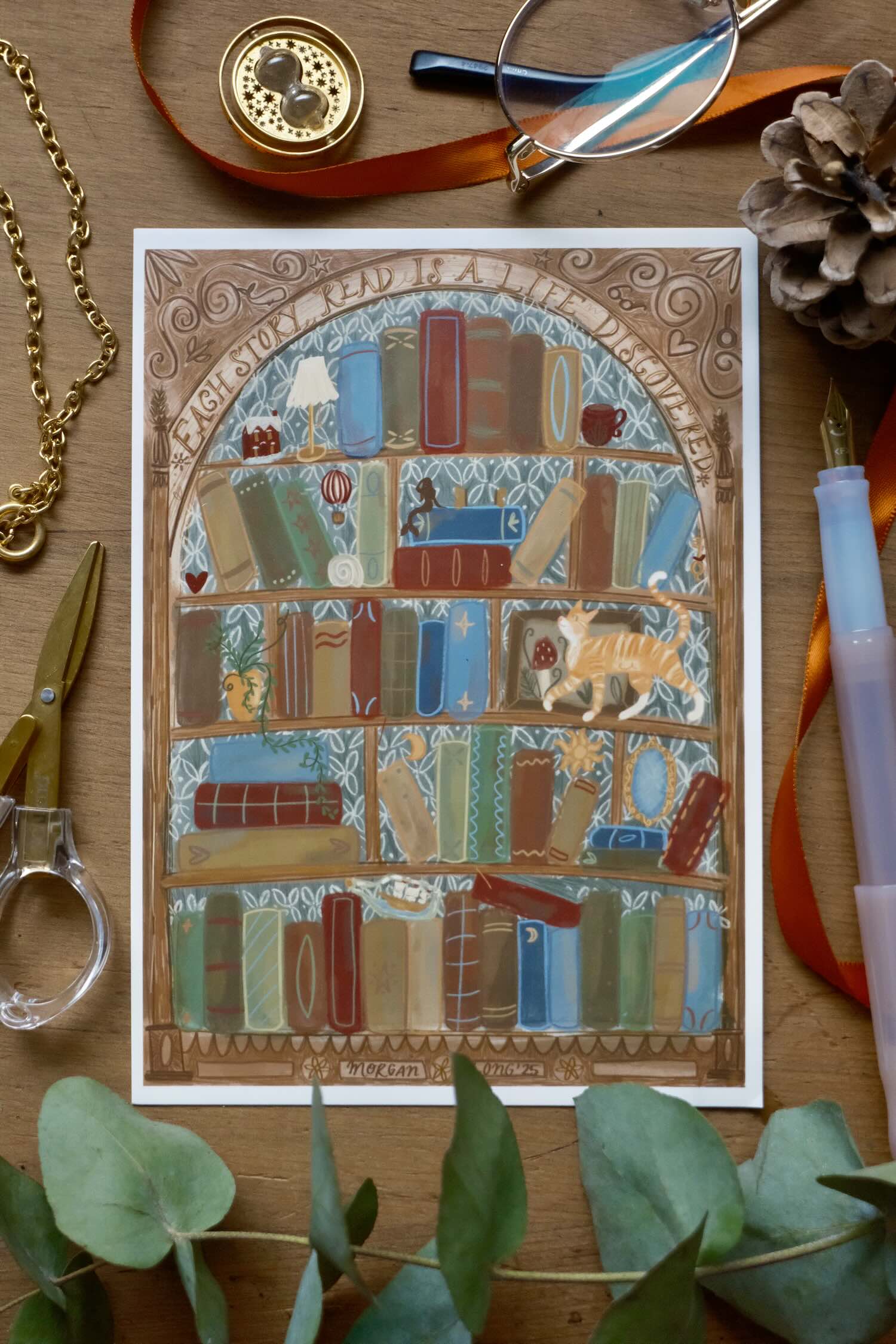 Secret Bookcase Postcard