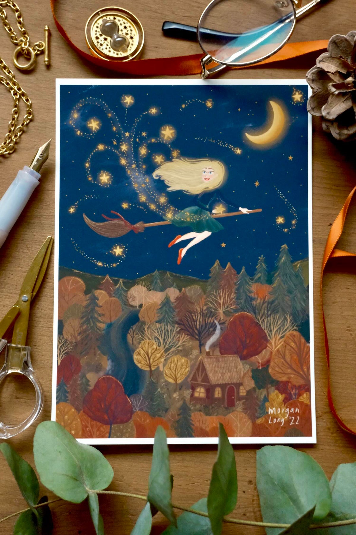 Whimsical Witch Postcard